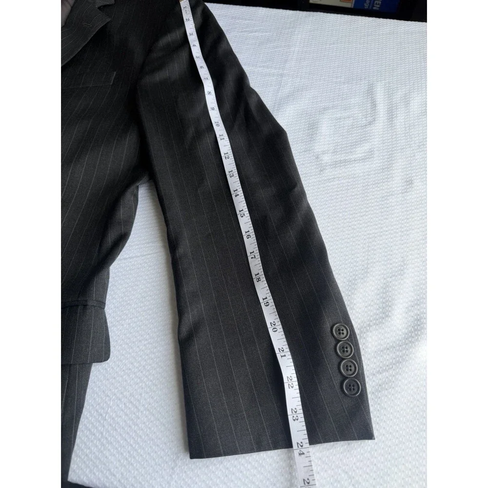 Brooks Brothers 1818 Madison 44L Gray Pinstripe Wool Sport Coat Blazer USA